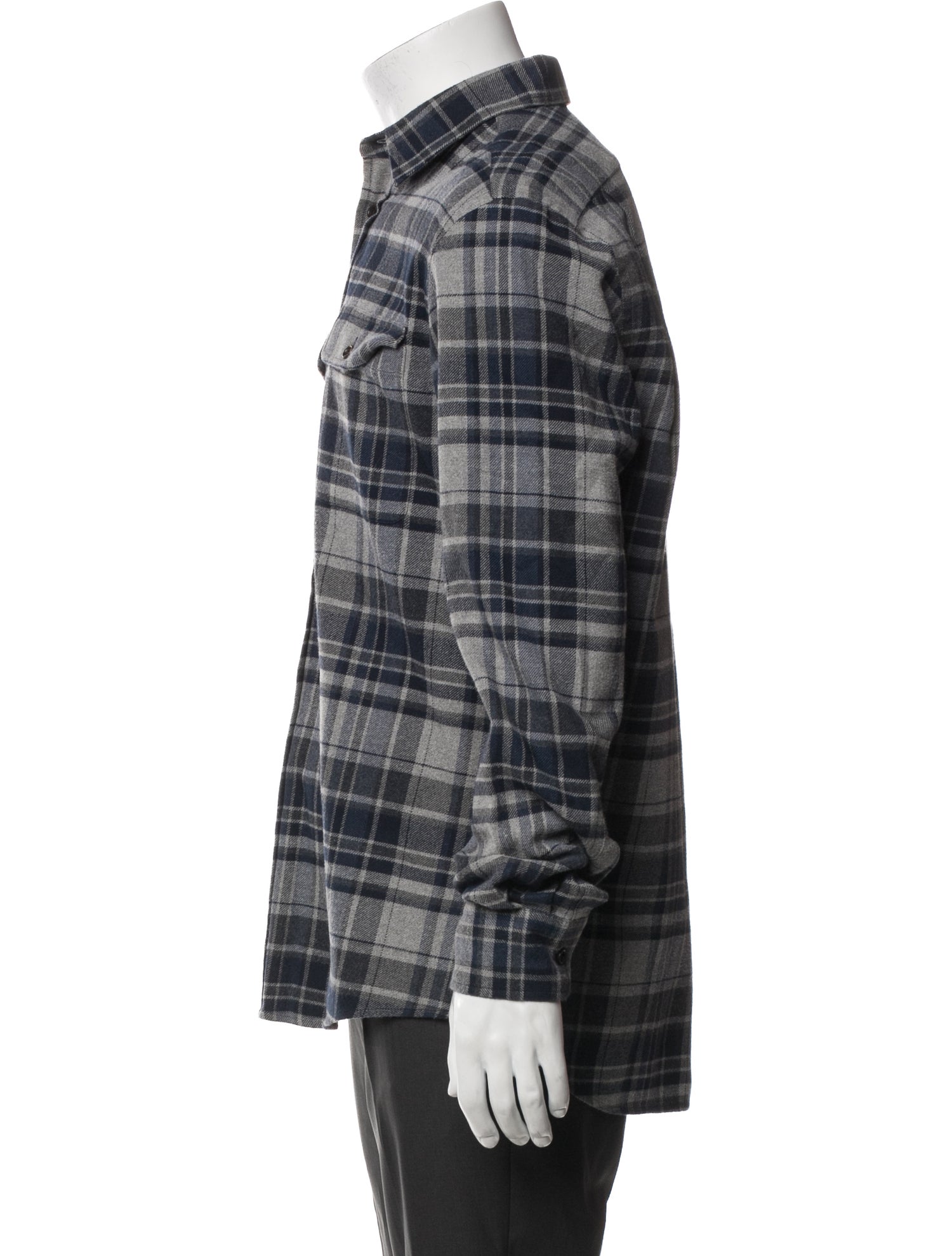 Ralph Lauren Purple Label Plaid Print Long Sleeve Shirt