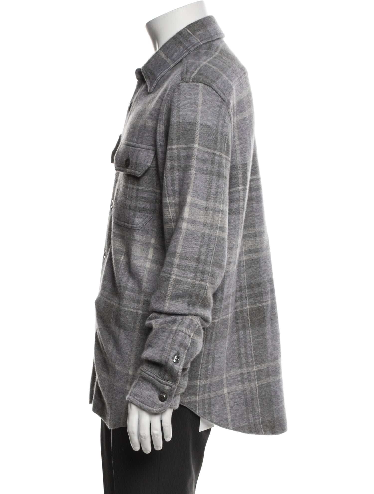 Ralph Lauren Purple Label Cashmere Plaid Print Shirt