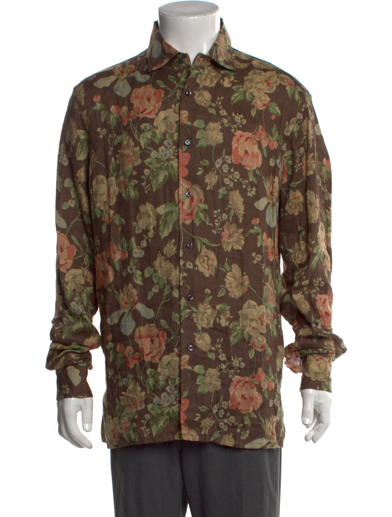 Ralph Lauren Purple Label Linen Floral Print Shirt