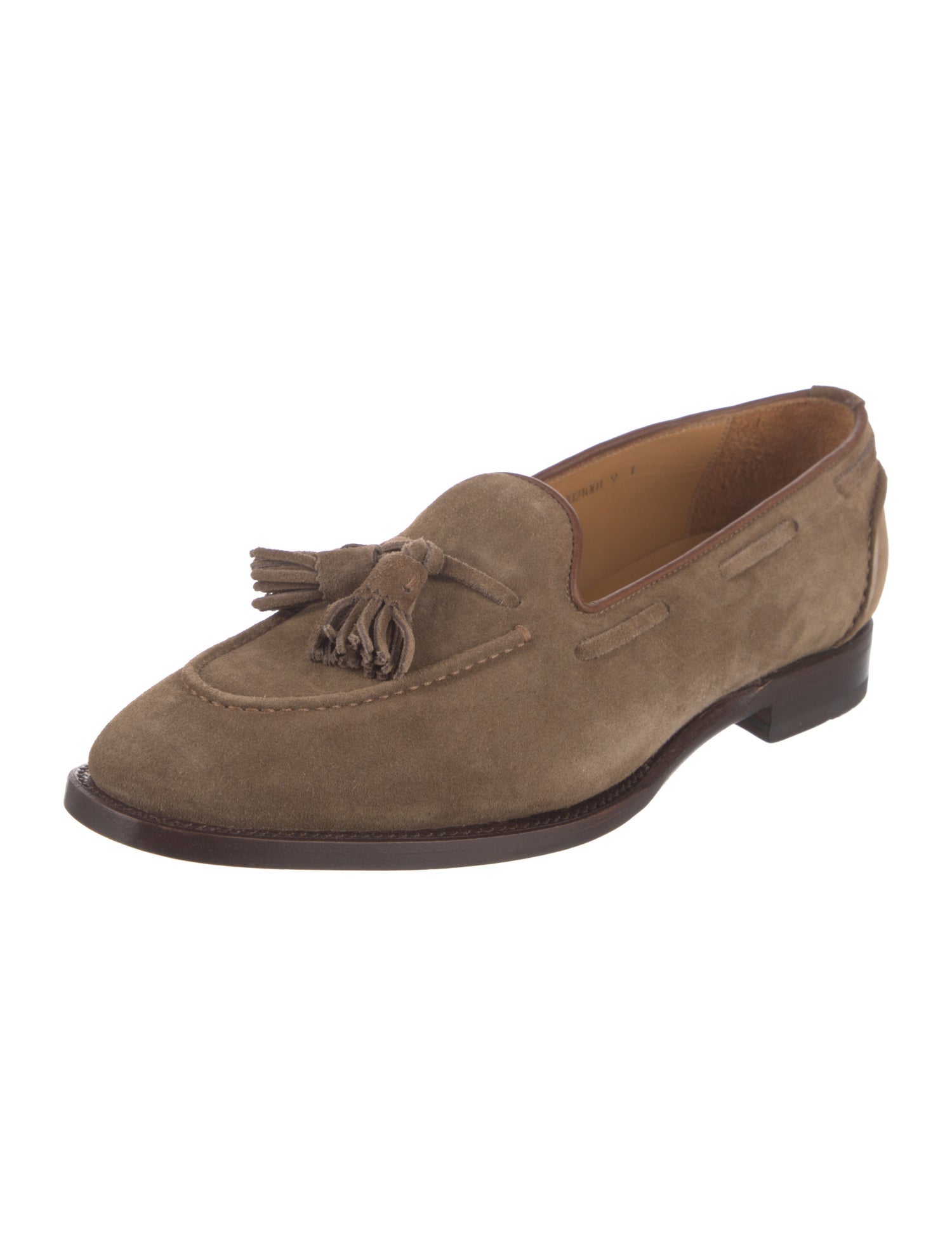 Ralph Lauren Purple Label Suede Tassel Accents Dress Loafers
