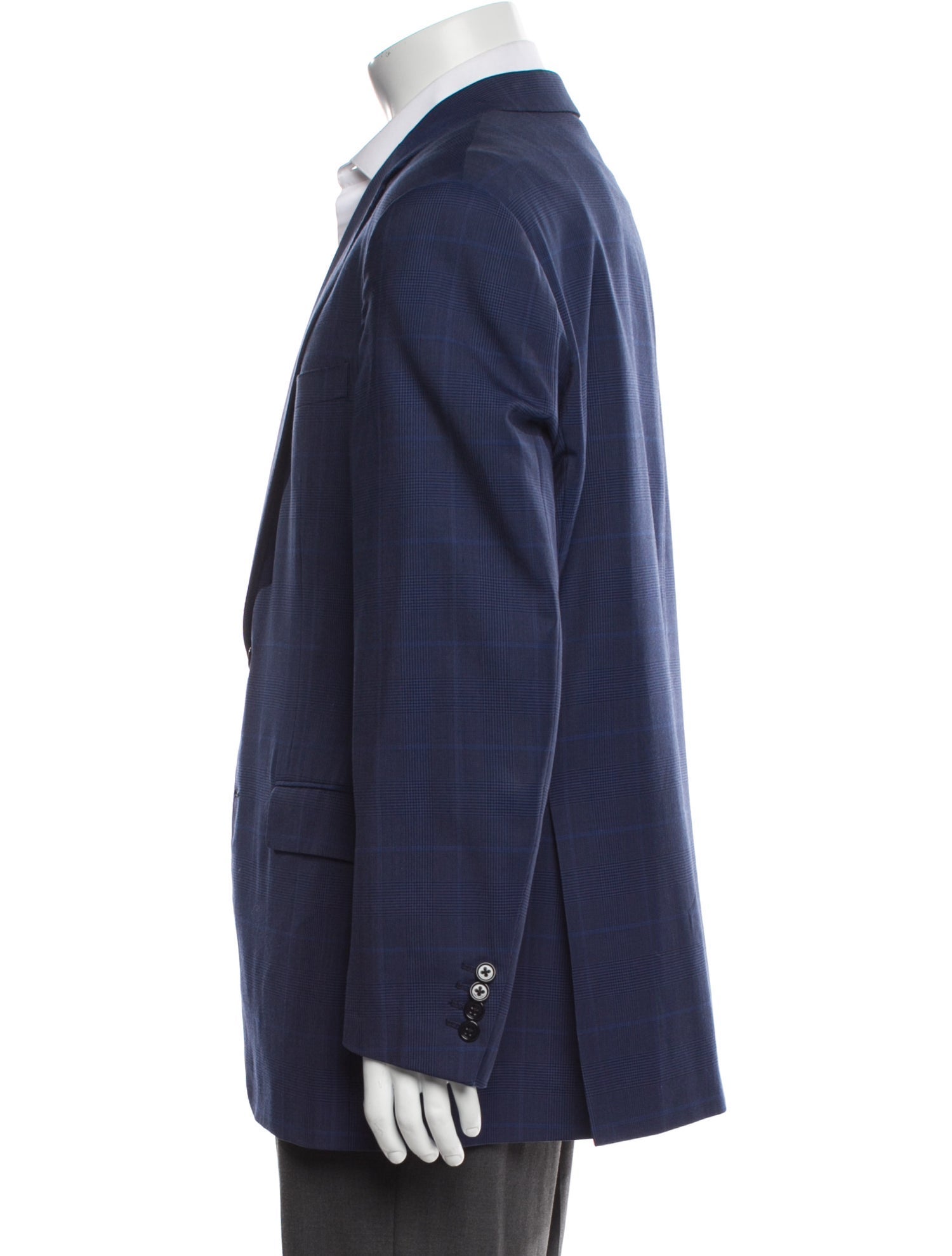 Ralph Lauren Purple Label Wool Plaid Print Blazer