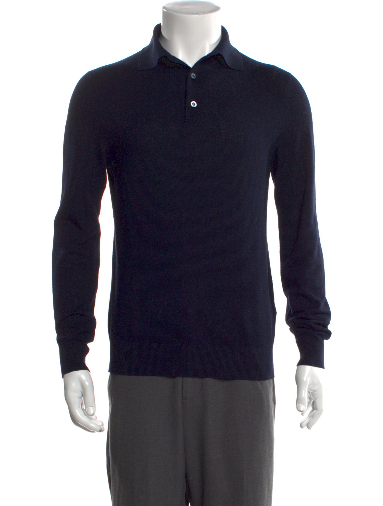 Ralph Lauren Purple Label Collar Long Sleeve Polo Sweater
