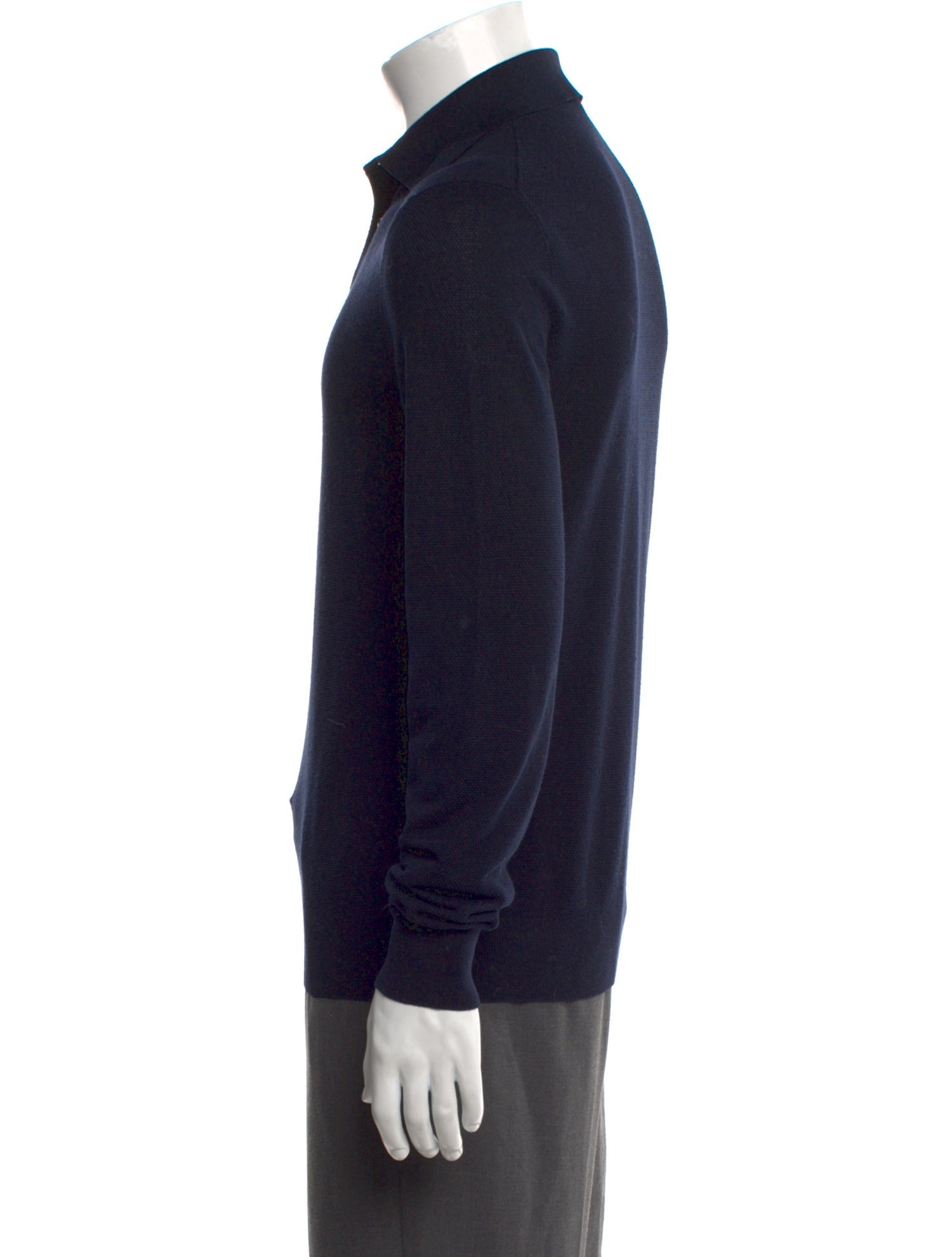 Ralph Lauren Purple Label Collar Long Sleeve Polo Sweater