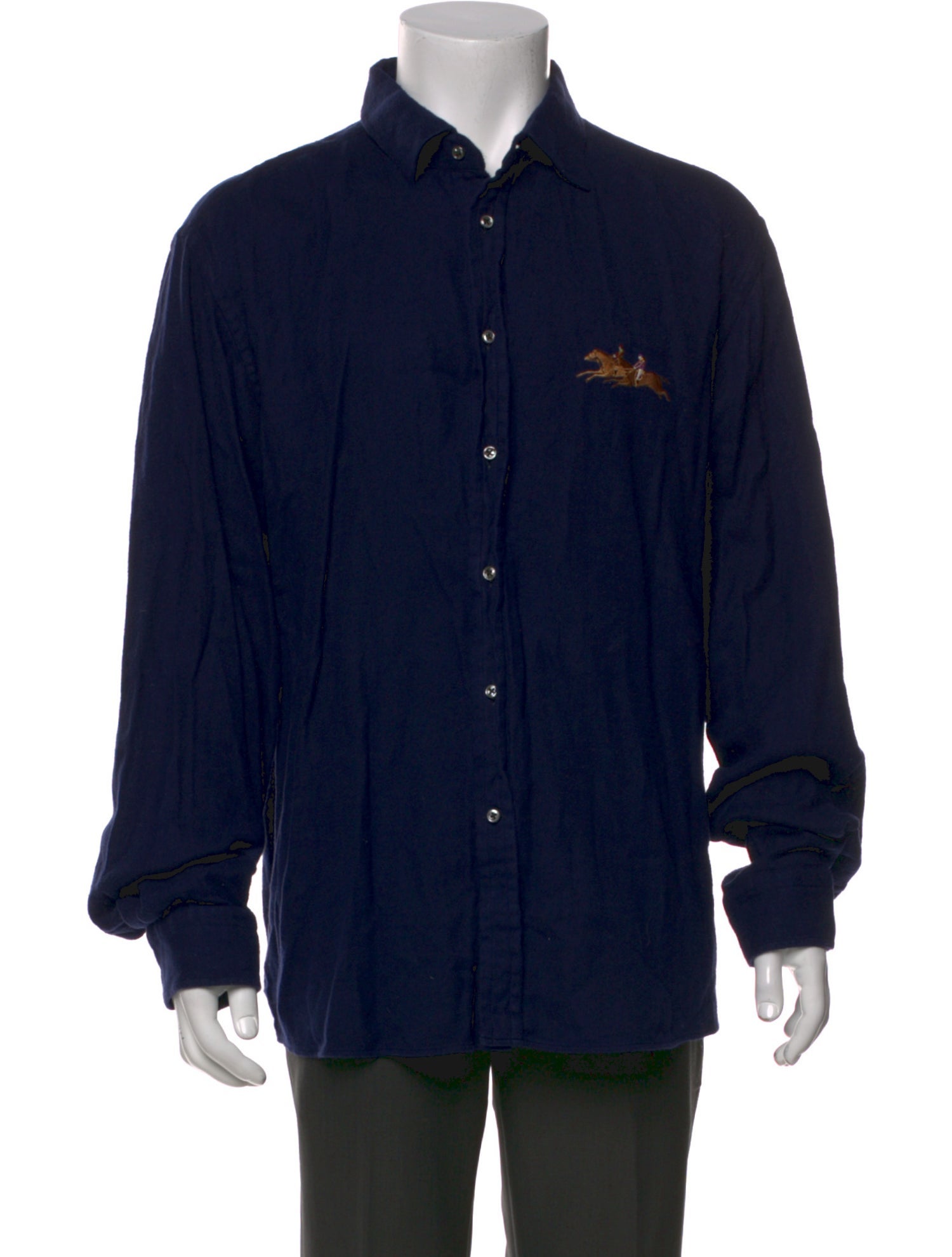 Ralph Lauren Purple Label Graphic Print Long Sleeve Dress Shirt