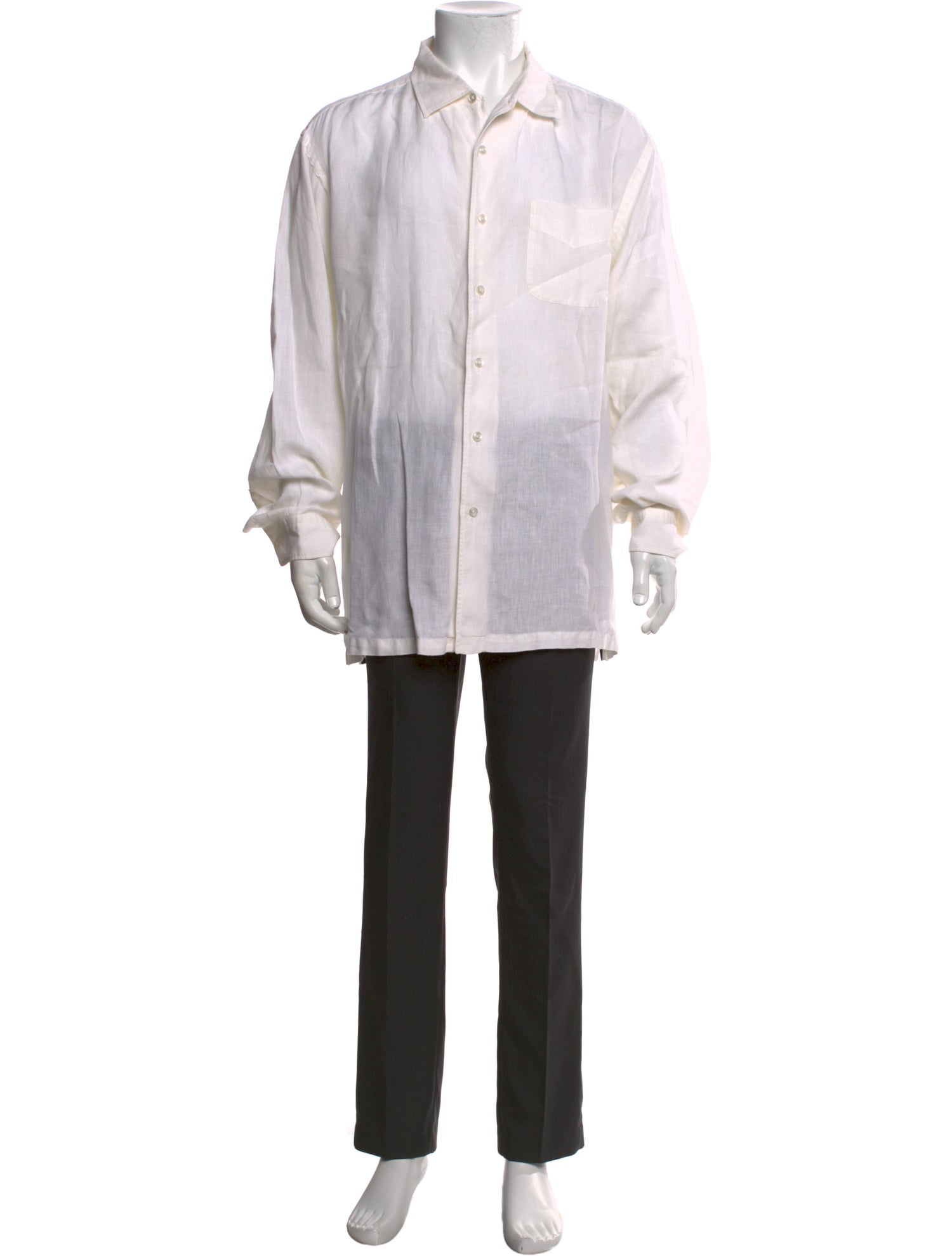 Ralph Lauren Purple Label Linen Long Sleeve Dress Shirt
