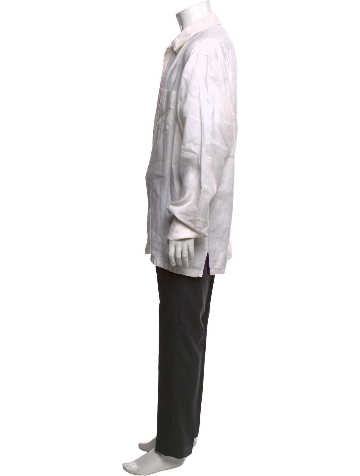 Ralph Lauren Purple Label Linen Long Sleeve Dress Shirt