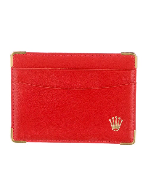 Rolex Leather Cardholder red