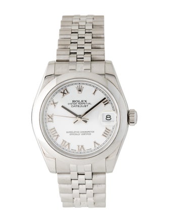 Rolex 31MM SS Rolex Datejust White Roman Numeral Dial