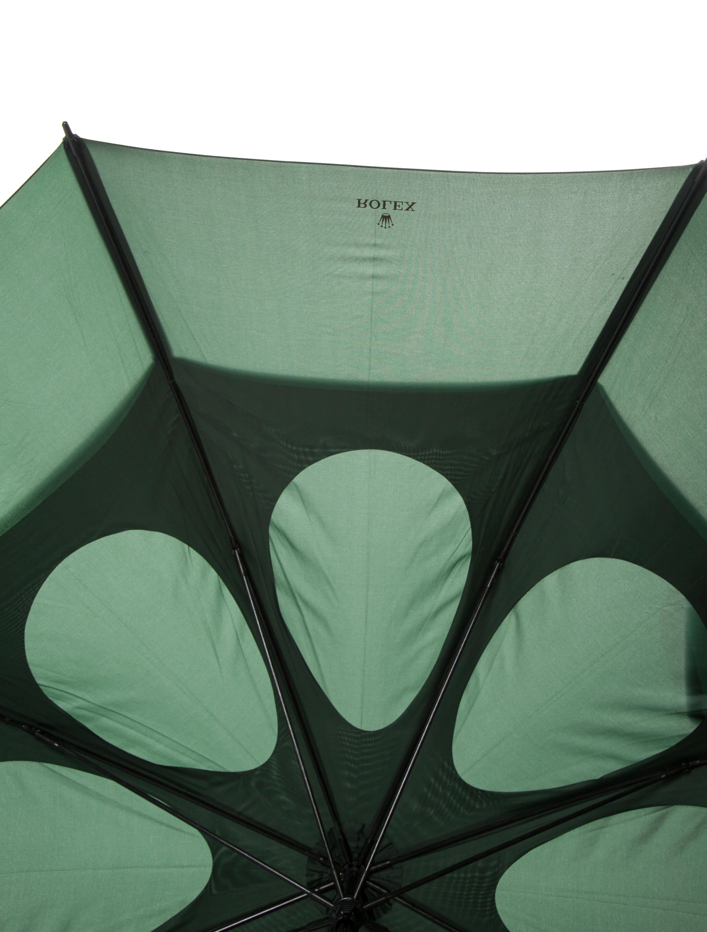 Rolex Nylon Logo Printed Umbrella - Green Umbrellas, Accessories