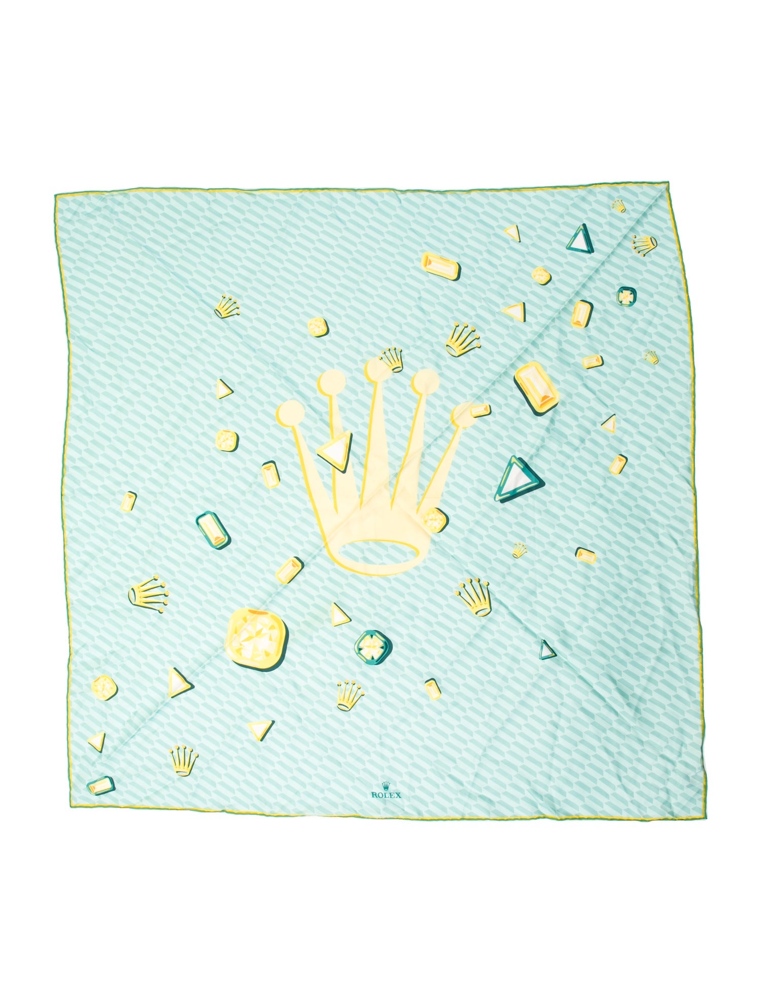 Rolex Silk Floral Print Scarf