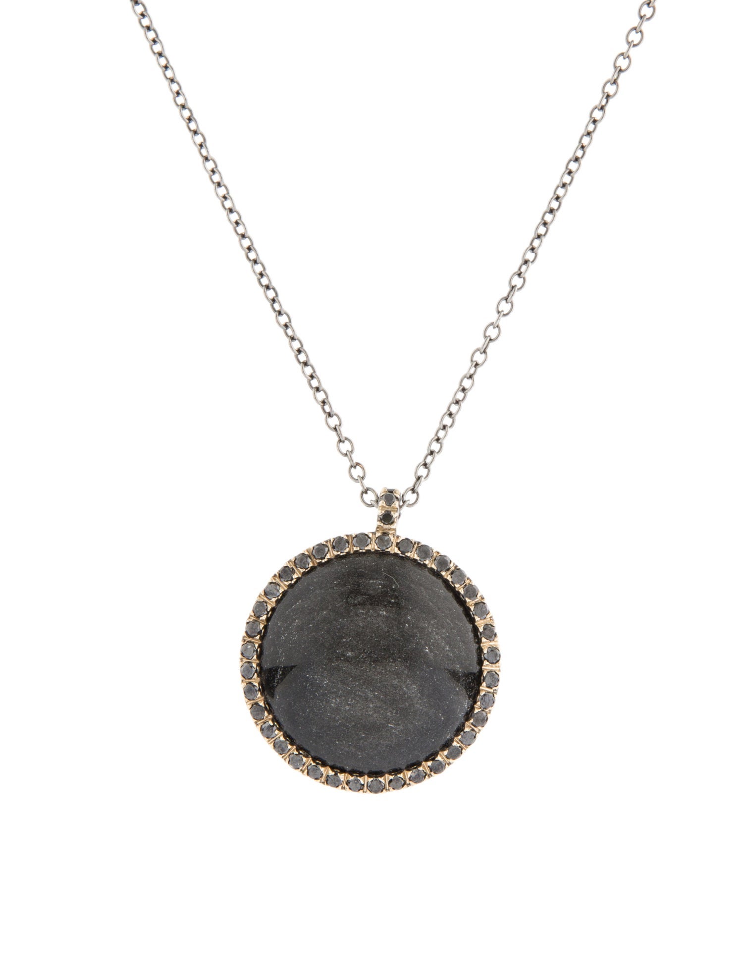 Roberto Marroni 18K Diamond & Obsidian Pendant Necklace