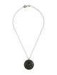 Roberto Marroni 18K Tourmalinated Quartz & Obsidian Doublet Diamond Halo Pendant Necklace