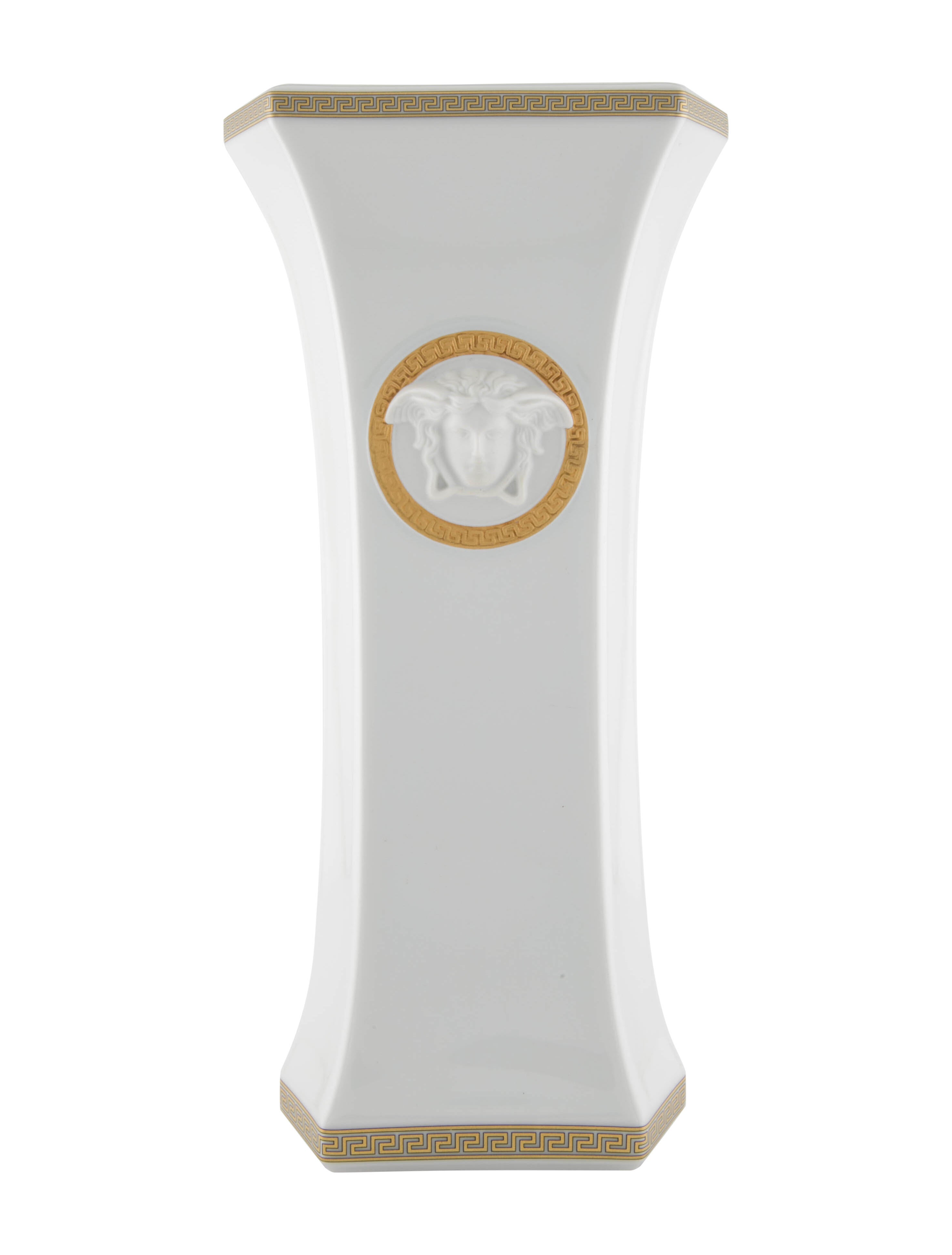 Rosenthal Meets Versace 10" Vase Gold Decorative Accents