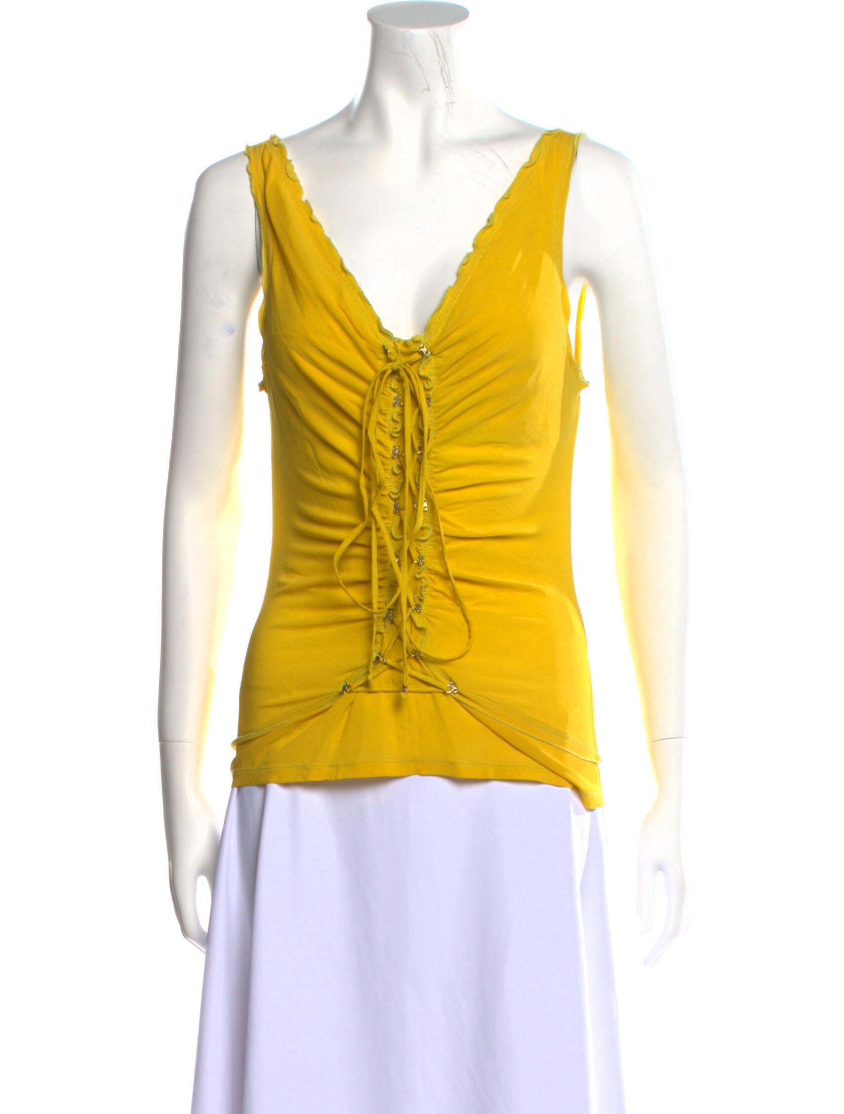 Roberto Cavalli Silk V-Neck Top