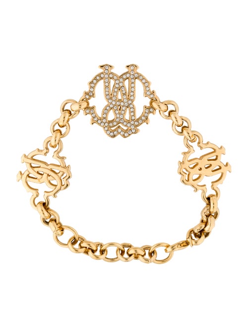 Roberto Cavalli Crystal RC Crest Station Bracelet