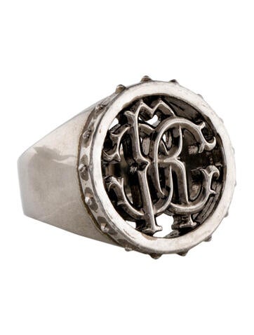 Roberto Cavalli Signet Ring Logo 6.5