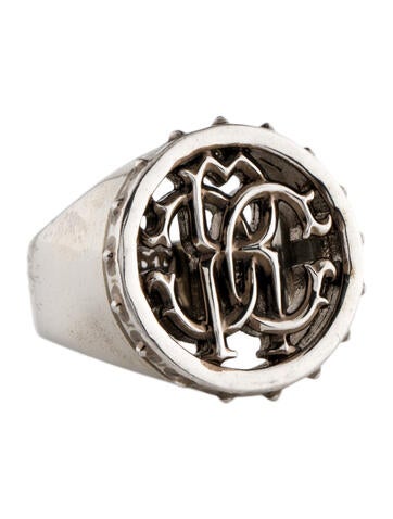 Roberto Cavalli Signet Ring Logo 7.25