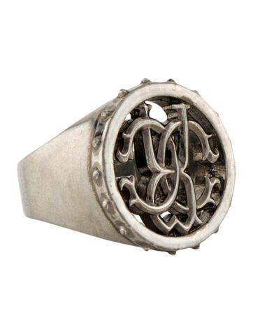 Roberto Cavalli Signet Ring Logo 7.25