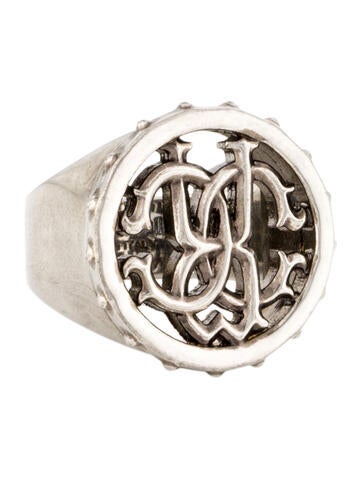Roberto Cavalli Signet Ring Logo 7.5