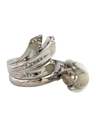 Roberto Cavalli Crystal & Enamel Bird Cocktail Ring