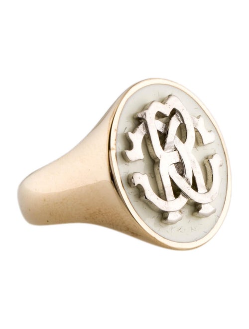 Roberto Cavalli Enamel Logo Signet Ring