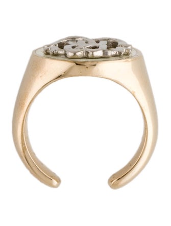Roberto Cavalli Enamel Logo Signet Ring