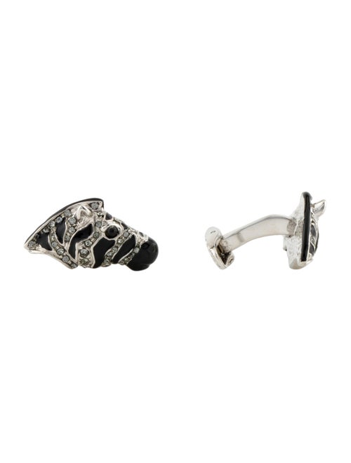 Roberto Cavalli Enamel and Crystal Cufflinks