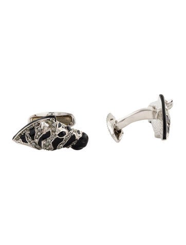 Roberto Cavalli Enamel and Crystal Cufflinks