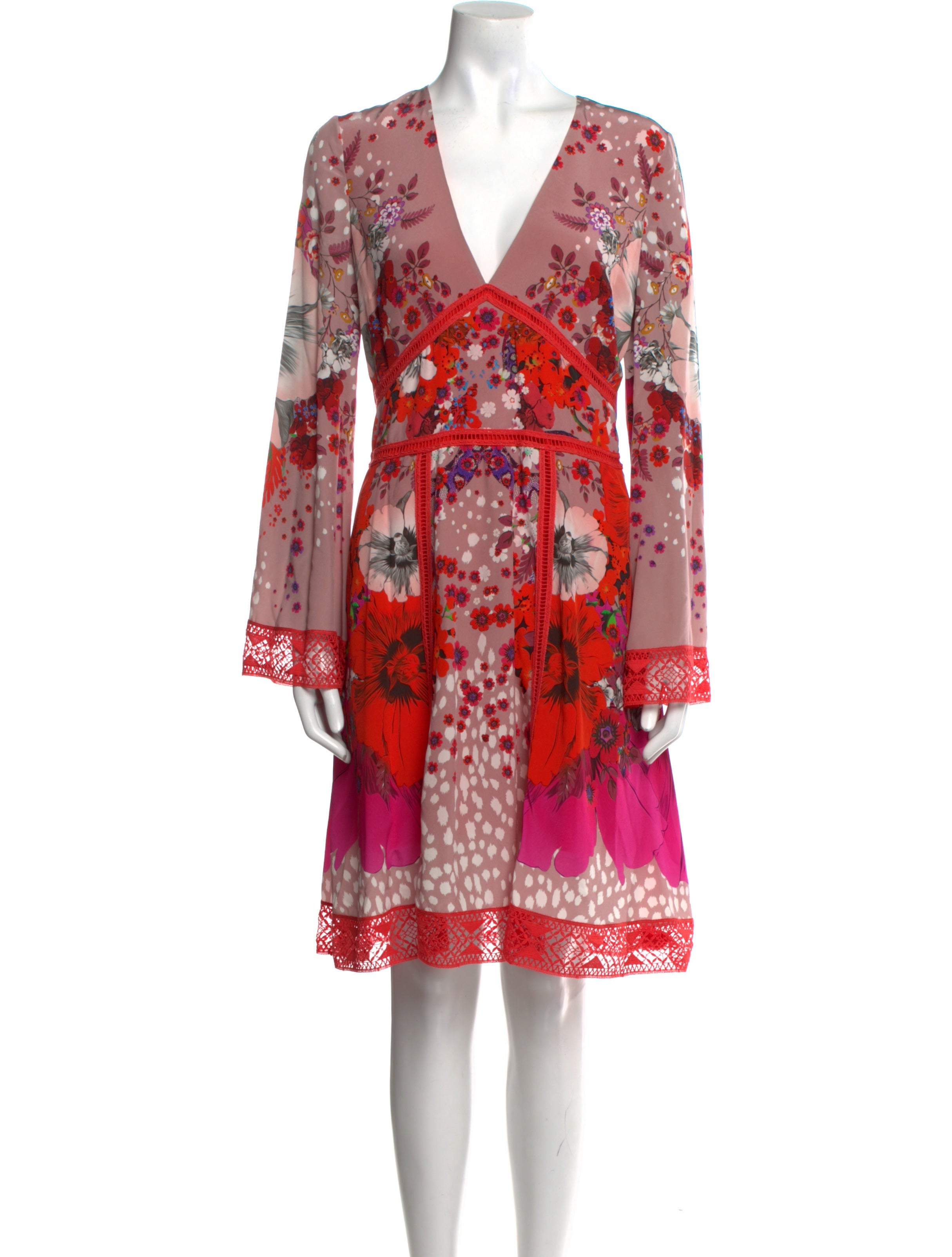 Roberto Cavalli Silk Knee-Length Dress