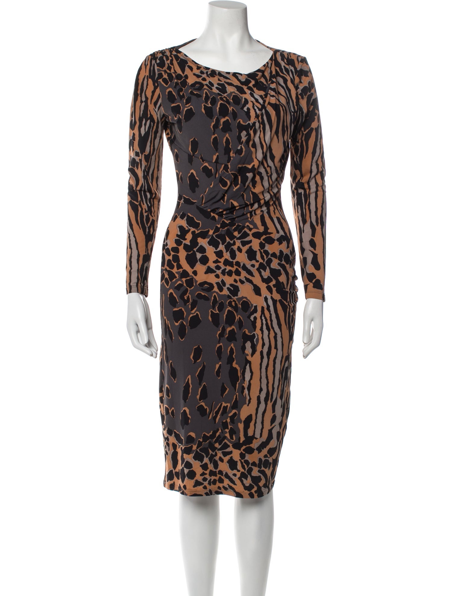 Roberto Cavalli Animal Print Midi Length Dress