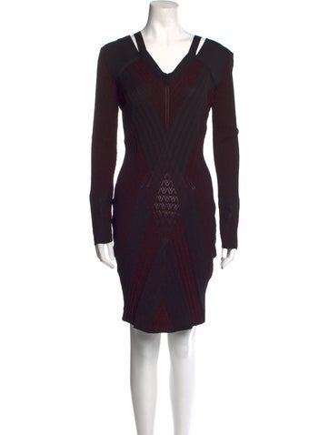 Roberto Cavalli Dresses V-Neck Knee-Length Dress Us10, It46 | L