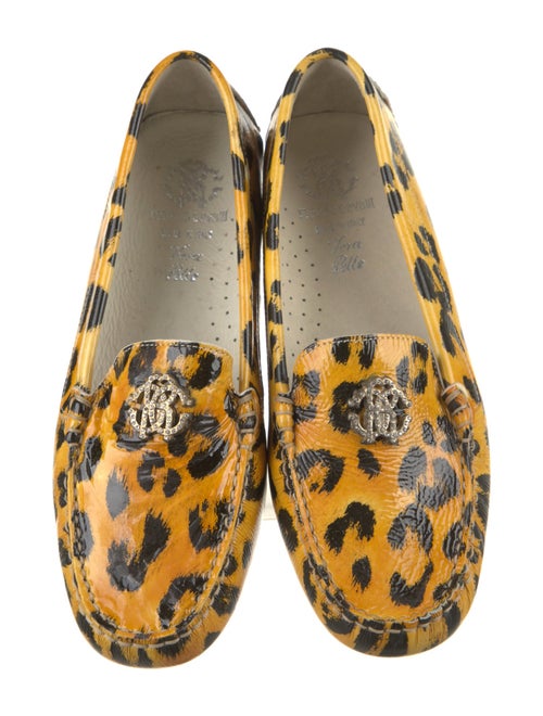 Roberto Cavalli Patent Leather Animal Print Loafers