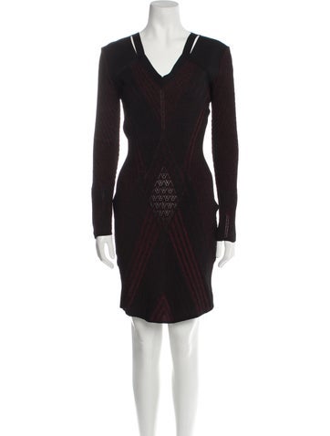 Roberto Cavalli Dresses V-Neck Knee-Length Dress Us10, It46 | L