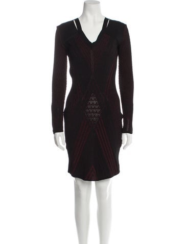 Roberto Cavalli Dresses V-Neck Knee-Length Dress Us10, It46 | L