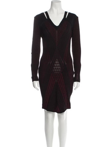 Roberto Cavalli Dresses V-Neck Knee-Length Dress Us10, It46 | L