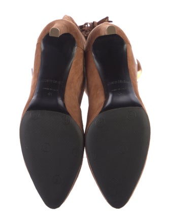 Roberto Cavalli Suede Fringe Trim Accent Boots