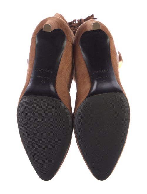 Roberto Cavalli Suede Fringe Trim Accent Boots