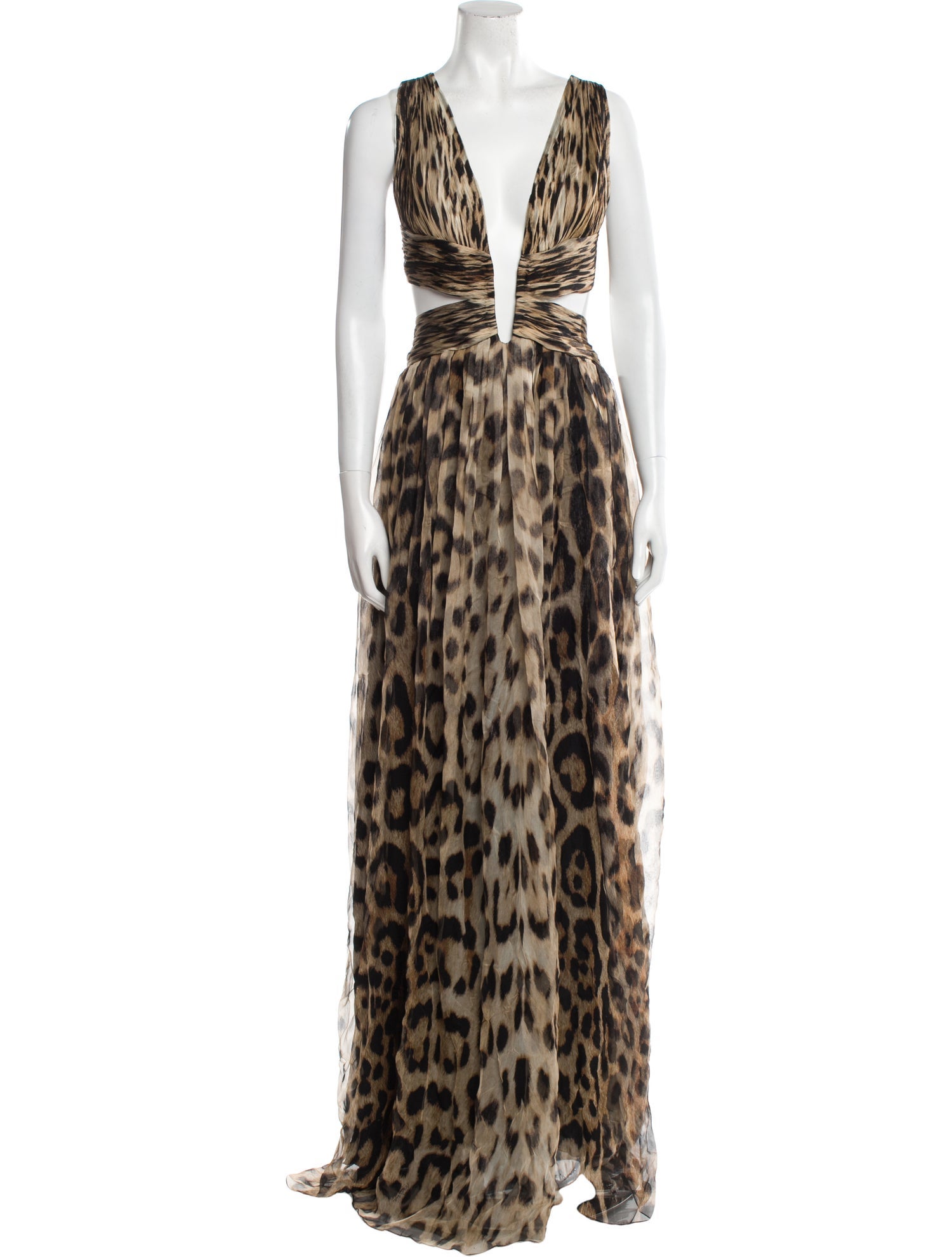 Roberto Cavalli Silk Long Dress w/ Tags - Brown Dresses, Clothing