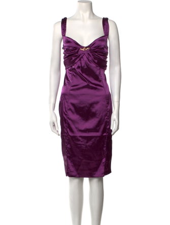 Roberto Cavalli V-Neck Knee-Length Dress