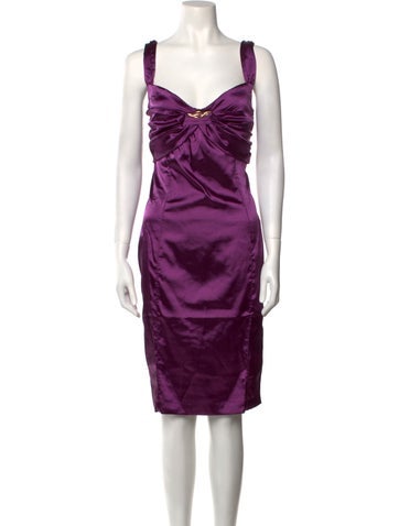 Roberto Cavalli Dresses V-Neck Knee-Length Dress Us10, It46 | L