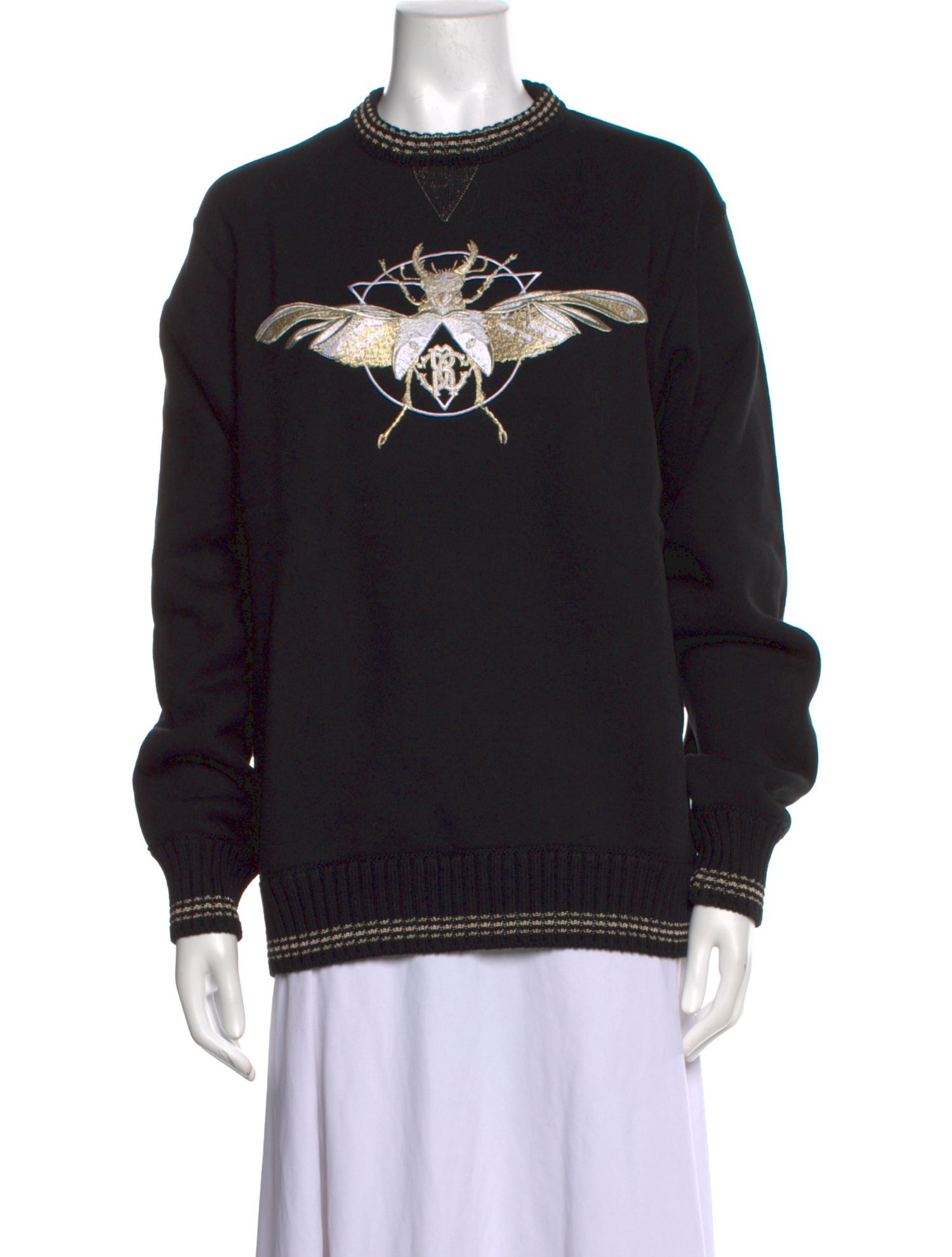 Roberto Cavalli Graphic Print Mock Neck Sweatshirt w/ Tags