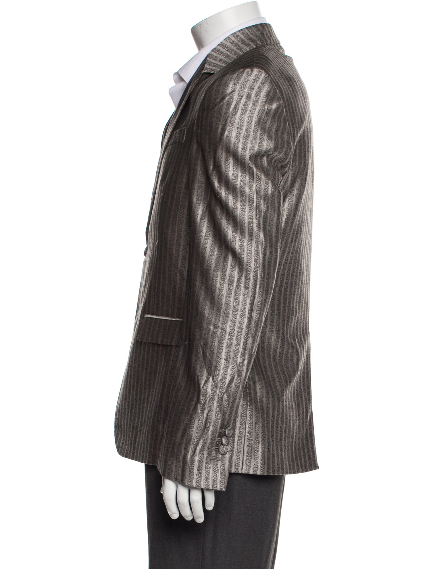 Roberto Cavalli Virgin Wool Striped Blazer