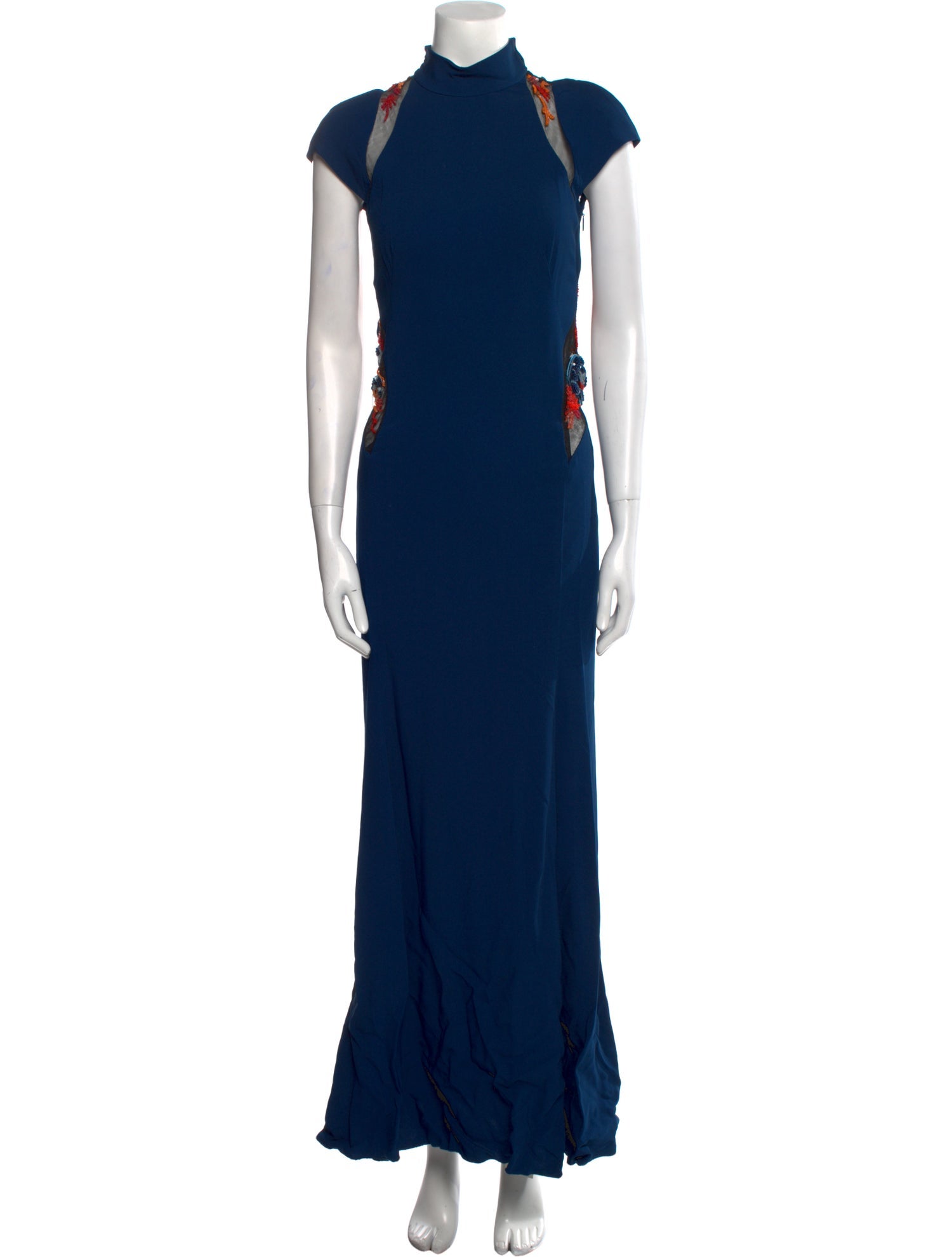 Roberto Cavalli Mock Neck Long Dress