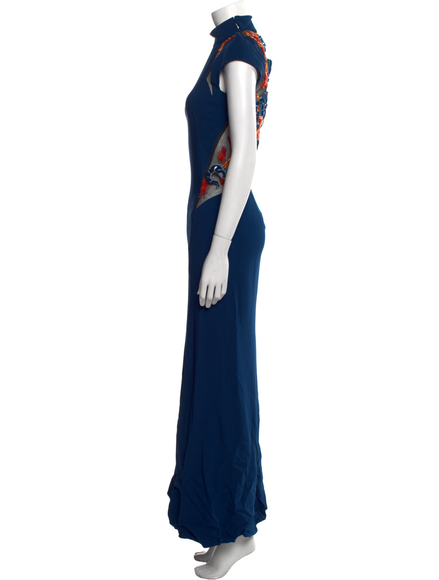 Roberto Cavalli Mock Neck Long Dress