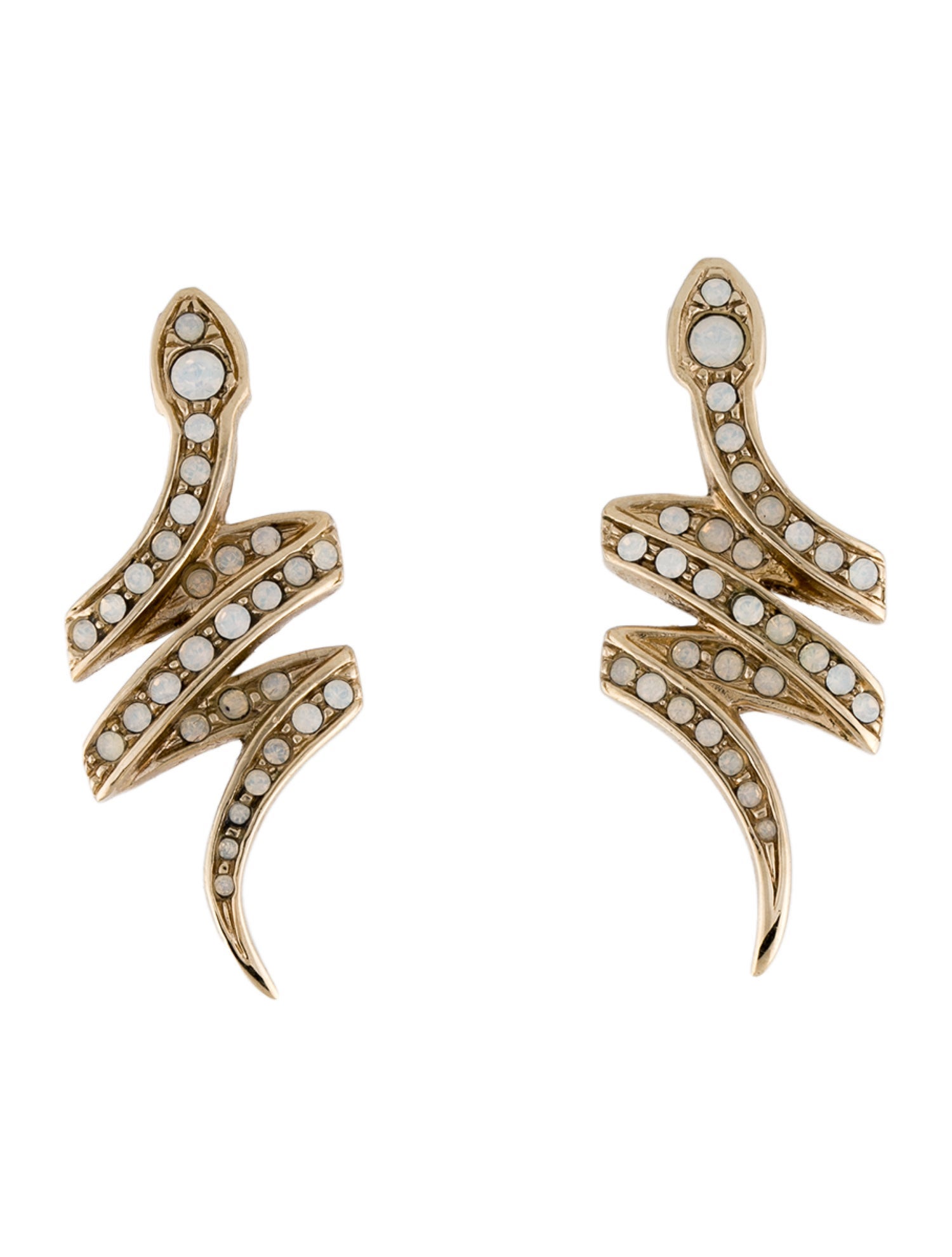 Roberto Cavalli Crystal Snake Clip-On Earrings