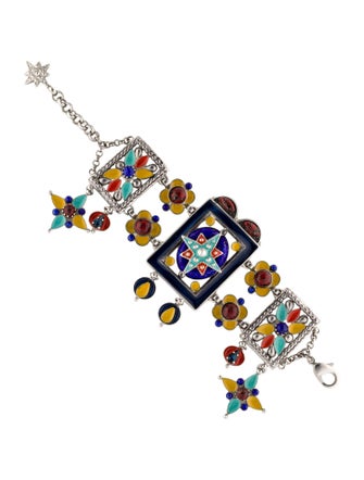 Roberto Cavalli Enamel & Crystal Star Station Bracelet