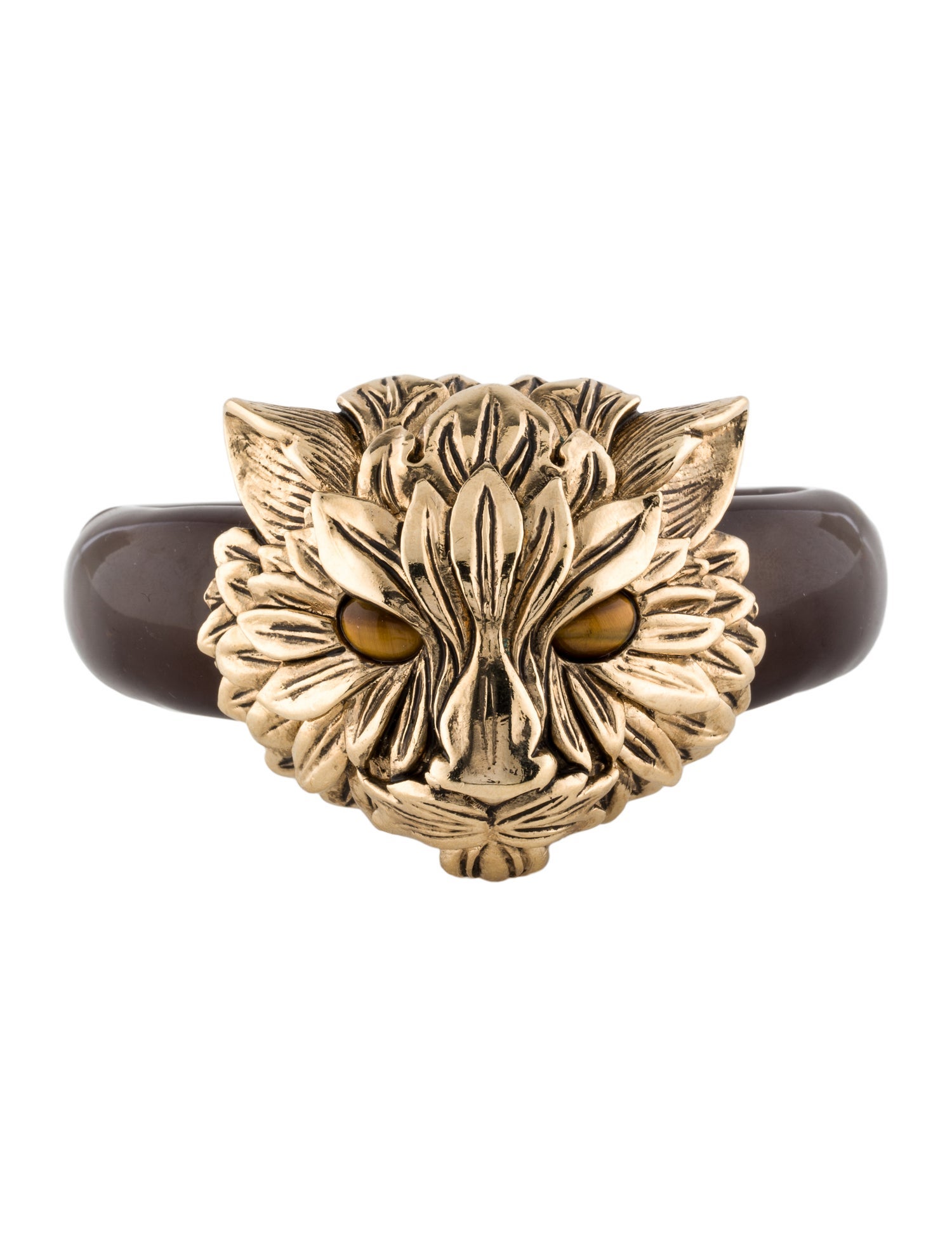 Roberto Cavalli Stone & Enamel Cat Hinged Cuff