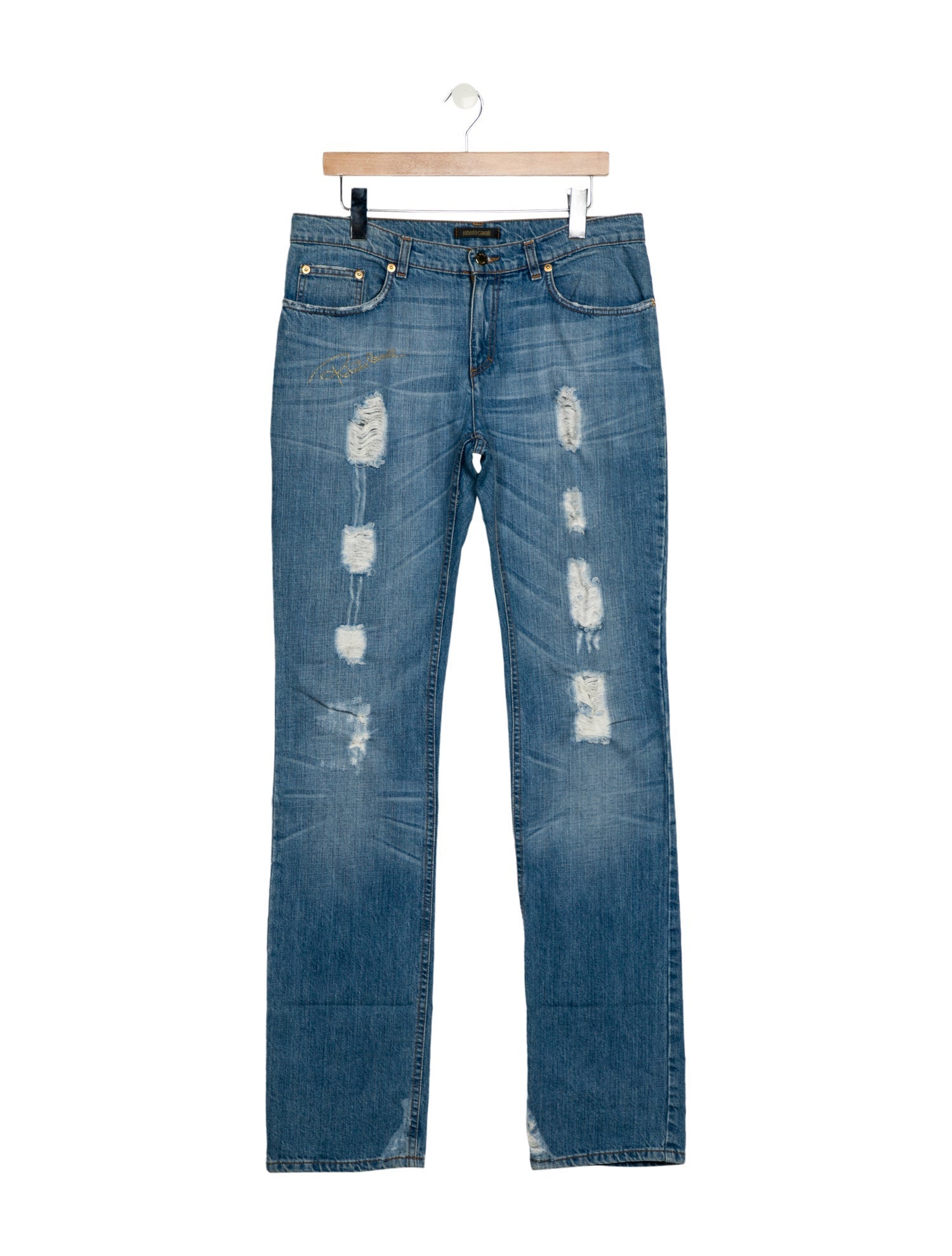 Roberto Cavalli High-Rise Straight Leg Jeans
