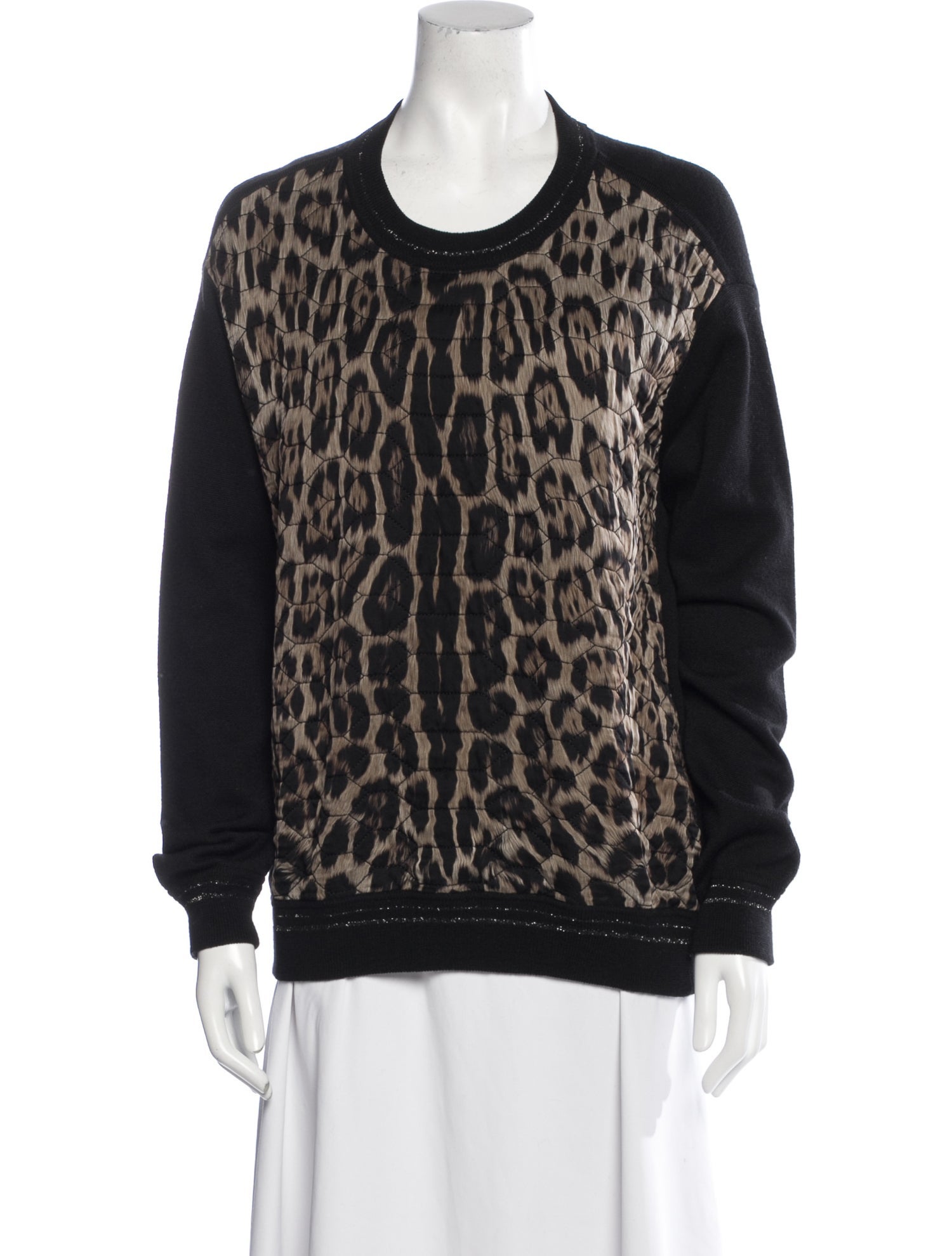 Roberto Cavalli Virgin Wool Animal Print Sweatshirt
