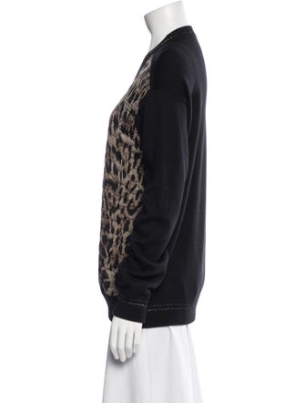 Roberto Cavalli Virgin Wool Animal Print Sweatshirt